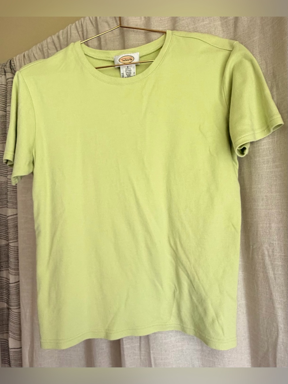 Talbots 100% Cotton Pistachio Green Crewneck Tee Small